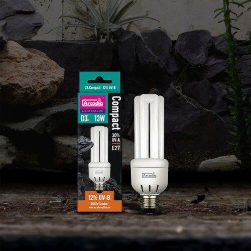 Bec cu UVB 12%, Arcadia D3 E27 Compact bulb13W 30% UVA