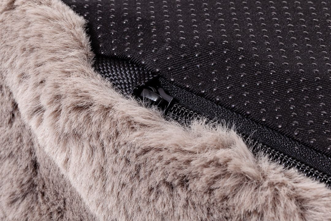 Pat ortopedic din spumă cu memorie pentru câini, MemoFluff 100 stone, 100 x 75 x 10 cm, crem