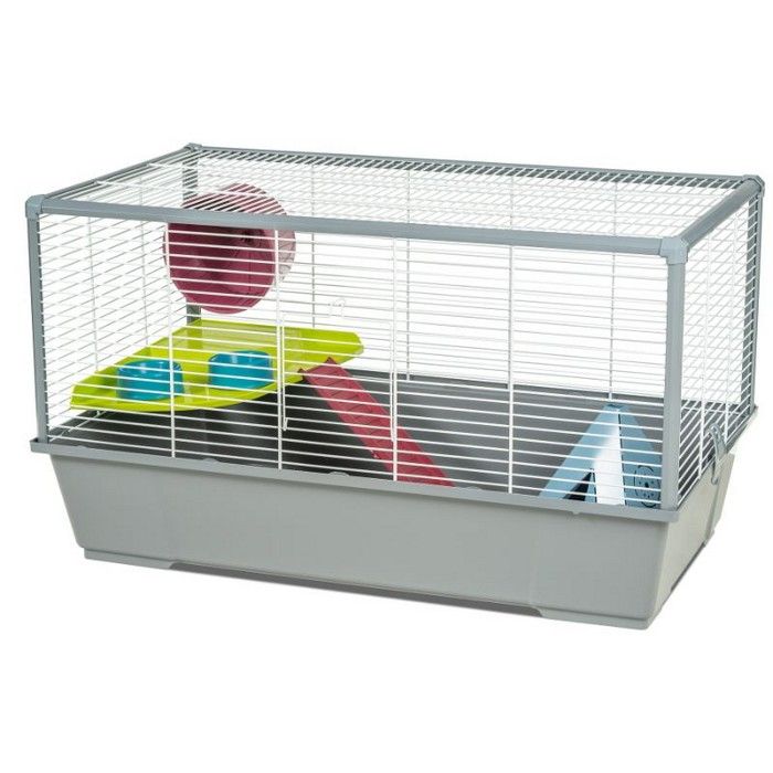 Cusca mare pentru hamsteri Voltrega 942 alba cu accesorii, 70 x 40 x 40 cm