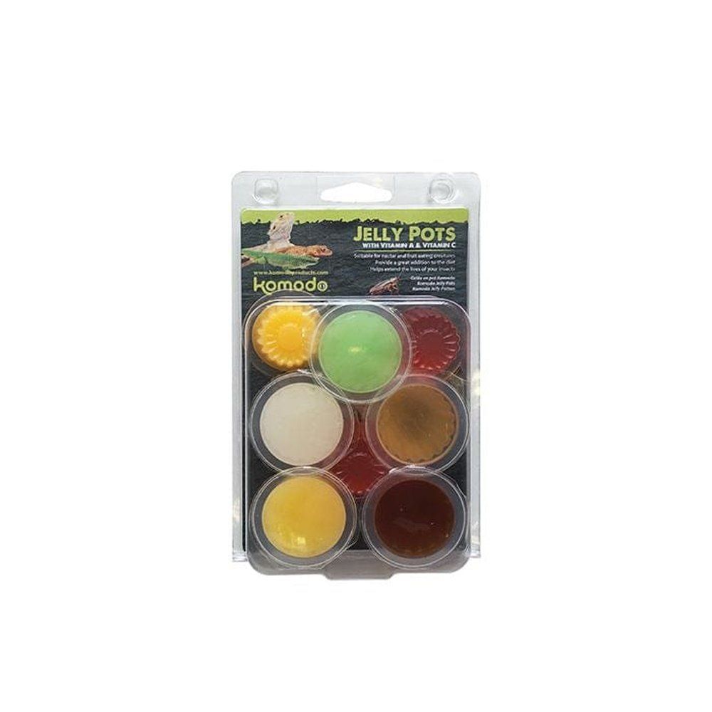 Recipiente cu gelatina cu arome de fructe pentru reptile, Komodo Jelly Pots Fruit Mix Flavours, 8 pcs