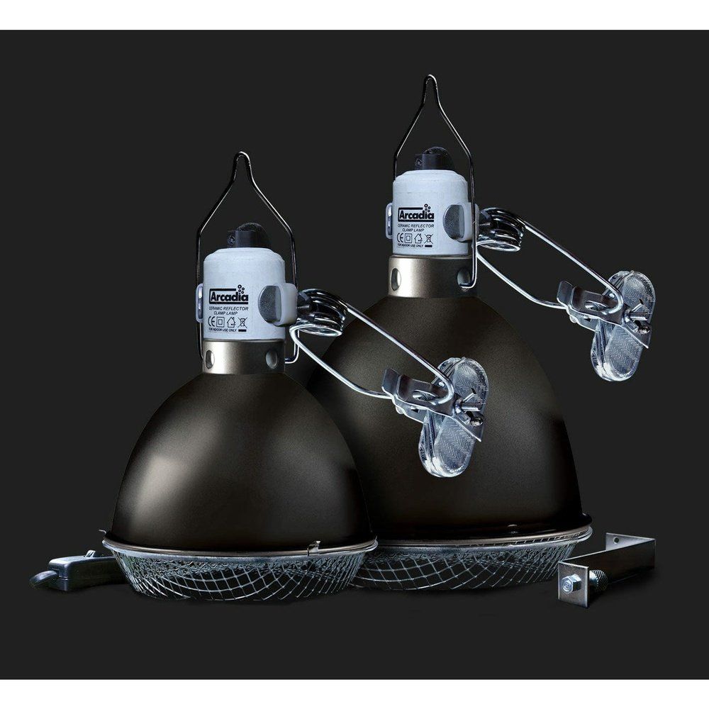 Lampă reflectoare cu dispozitiv tip clemă, Arcadia Ceramic Reflector Clamp Lamp Graphite grey, E27, 140 mm