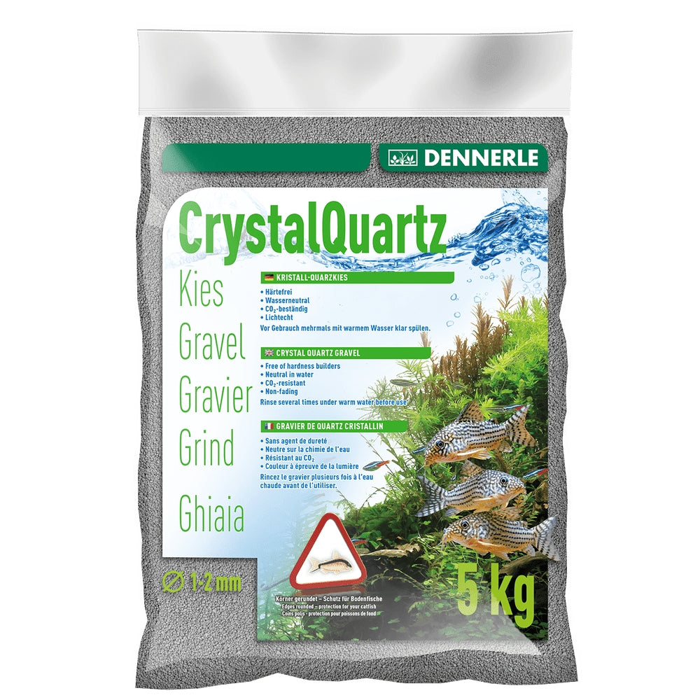Substrat inert pentru acvariu, Dennerle Crystal Quartz Gravel, slate grey