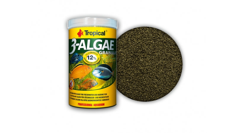 Hrana cu alge pentru pesti de apa dulce si marini, Tropical 3-Algae Granulat, 250ml / 95 g