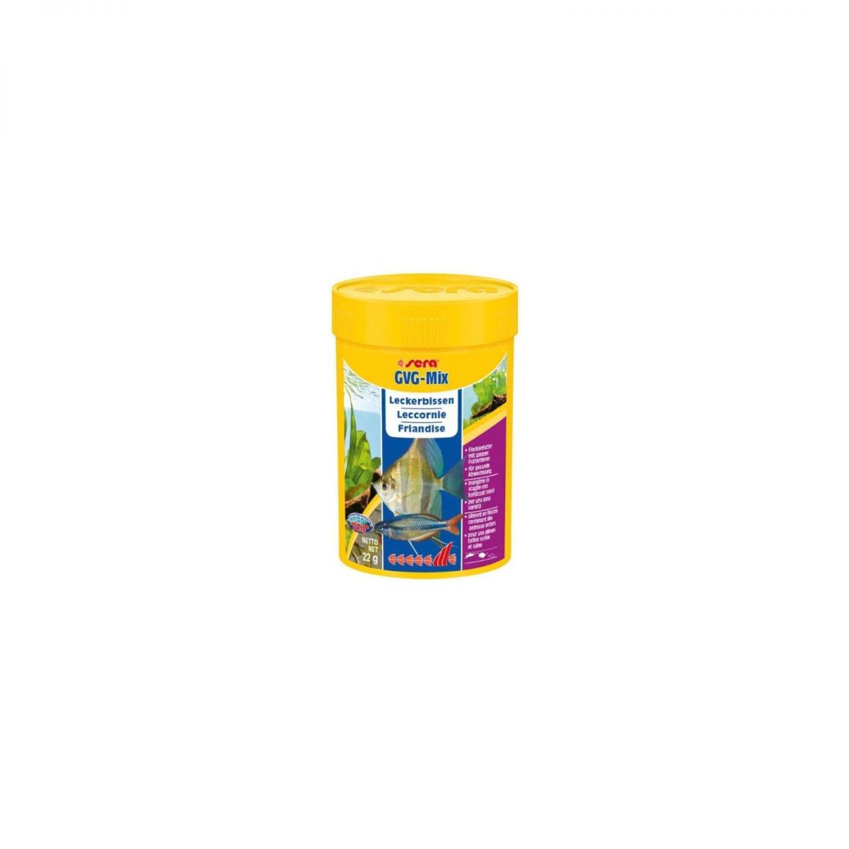 Hrana sub forma de fulgi cu mix de minerale pentru pesti, Sera GVG-mix, 22g/ 100 ml