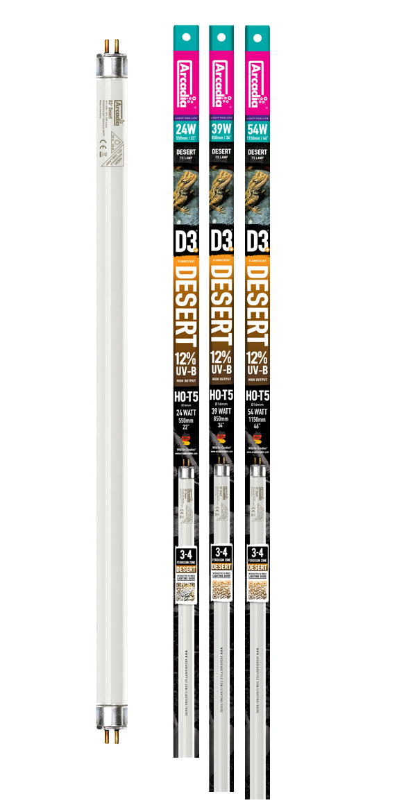 Neon pentru terariu, Arcadia T5 D3+ 12% UVB, 24W, 560mm