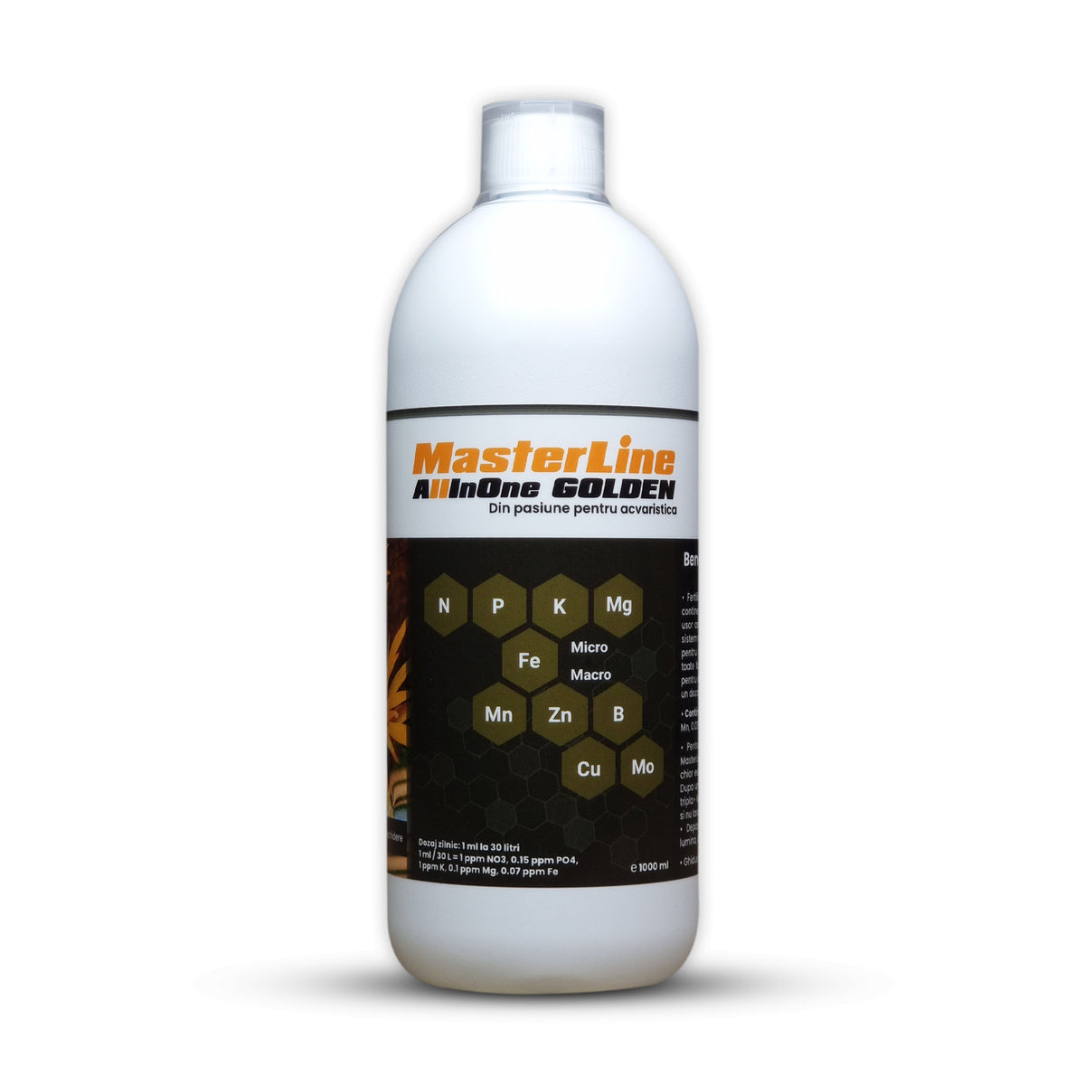 Fertilizant pentru plante acvatice, MasterLine All In One Golden, 1000 ml