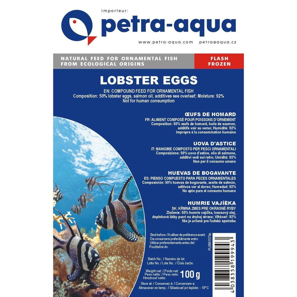 Hrana congelata pentru pesti ornamentali (icre de homar), LOBSTER EGGS, blister 100 g