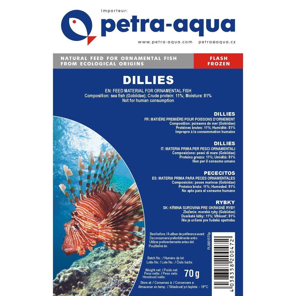Hrana congelata pentru pesti ornamentali, DILLIES, blister 100 g
