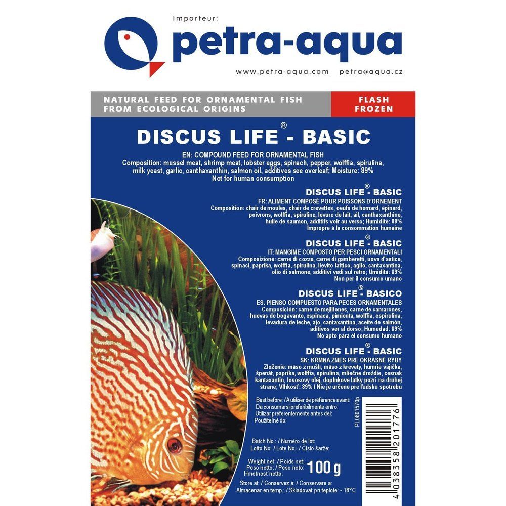 Hrana congelata pentru pesti ornamentali, DISCUS LIFE BASIC, blister 100 g