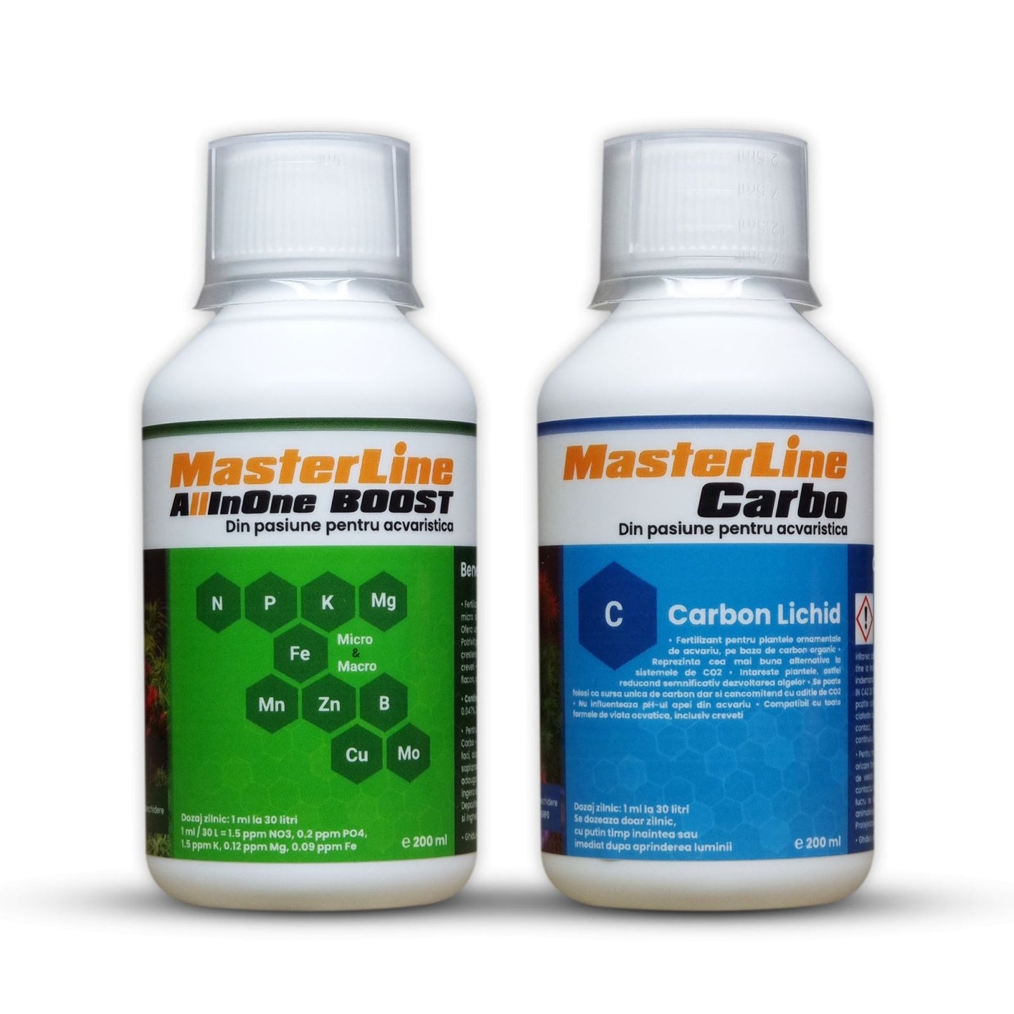 Pachet fertilizanți plante de acvariu MasterLine All in One Boost + MasterLine Carbo 200 ml
