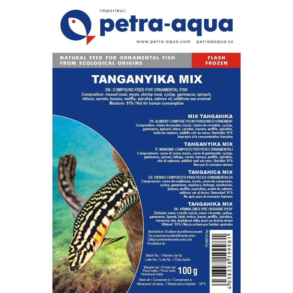Hrana congelata pentru pesti ornamentali, Tanganjikamix, blister 100 g