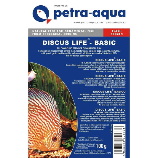 Petra-aqua Fish Food Hrană congelată pentru pești ornamentali, DISCUS LIFE BASIC, 100g