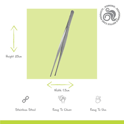 Pensa din otel inoxidabil pentru hranirea reptilelor, Komodo Feeding Tongs Straight, 25 cm