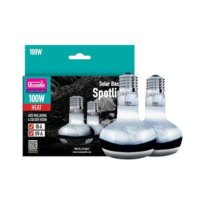 Bec de incalzire pentru reptile, Arcadia Basking Solar Spotlight, 100W, twinpack