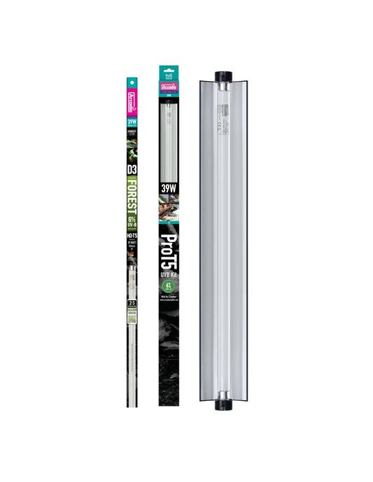 Arcadia Pro T5 UVB Kit lampa si neon terariu, Forest, 6% UV-B, 39 Watt