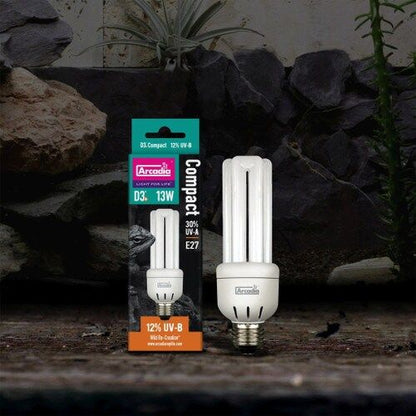 Bec cu UVB 12%, Arcadia D3 E27 Compact bulb13W 30% UVA