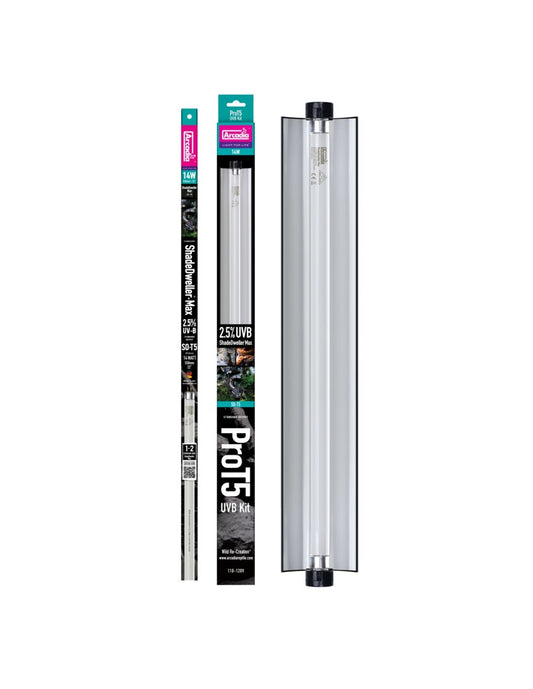 Kit lampa si neon terariu, Arcadia Pro T5 UVB Max Kit, ShadeDweller, 2.5% UV-B 14W