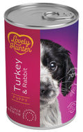 Hrana umeda pentru pentru caini tineri pe baza de carne de curcan si iepure, Lovely Hunter Turkey and rabbit, 400 g, conserva