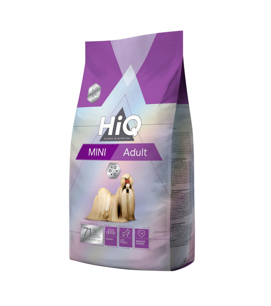 Hrana uscata pentru caini adult de talie mica pe baza de carne de pasare, HIQ Mini Adult poultry, 7 kg