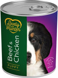 Hrana umeda pentru pentru caini tineri pe baza de carne de pui si vita, Lovely Hunter Chicken and beef, 800 g, conserva