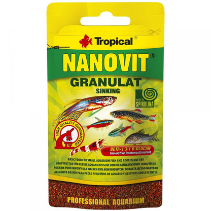Hrana granulata pentru pesti mici, Tropical Nanovit Granulat, 10g