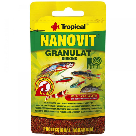 Hrana granulata pentru pesti mici, Tropical Nanovit Granulat, 10g