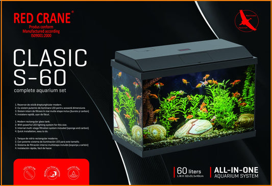 Acvariu Red Crane CLASIC S.60, Black 55 L