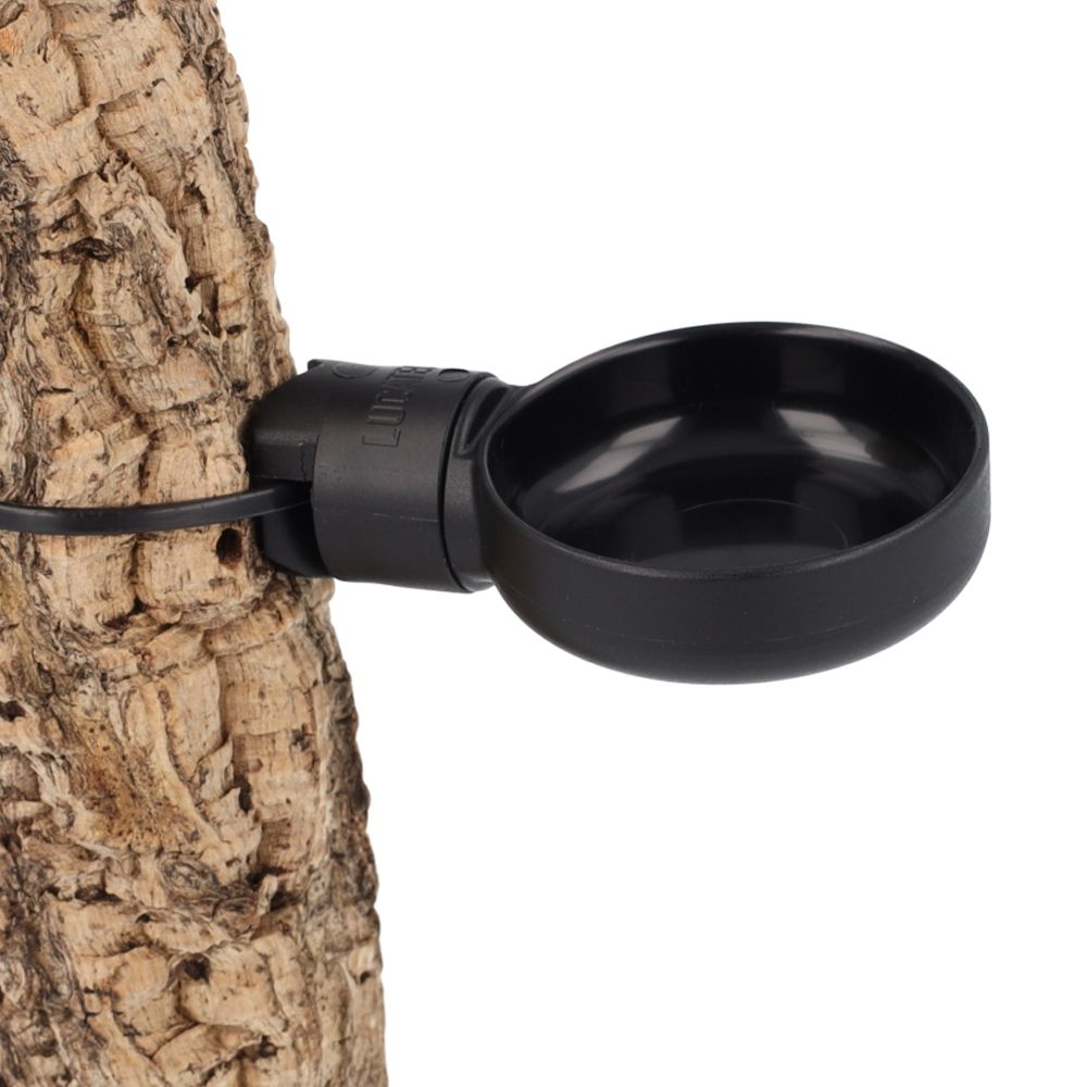 Recipient negru S cu montare pe ramură pentru reptile  Gecko Nutrition Branch Mount Set S, suport hrană gecko, vas hrănire reptile