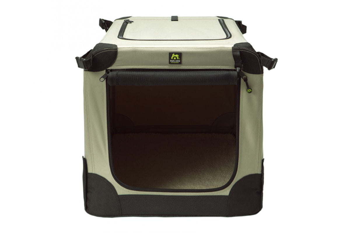Cușcă de transport pliabilă pentru câini Maelson Soft Kennel 52, bej, 52 x 33 x 33 cm