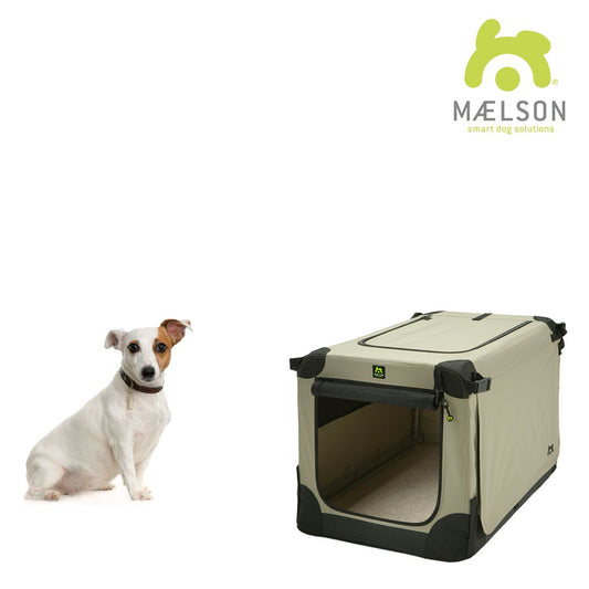 Cușcă de transport pliabilă pentru câini Maelson Soft Kennel 62, bej, 62 x 41 x 41 cm