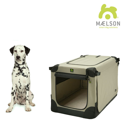 Cușcă de transport pliabilă pentru câini Maelson Soft Kennel 82, bej, 82 x 59 x 59 cm