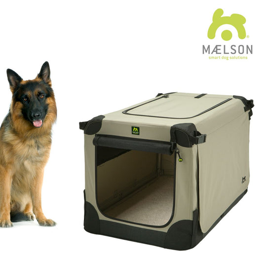 Cușcă de transport pliabilă pentru câini Maelson Soft Kennel 105, bej, 105 x 72 x 81 cm
