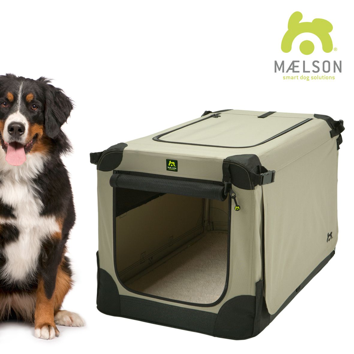 Cusca gri deschis de transport caini si pisici, Soft Kennel, 120 tan, 120 x 77 x 86 cm