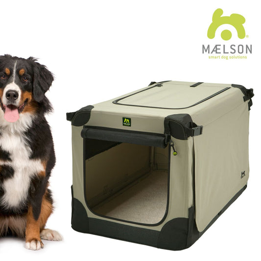 Cușcă de transport pliabilă pentru câini Maelson Soft Kennel 120, bej, 120 x 77 x 86 cm