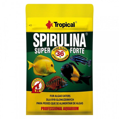 Hrană sub formă de fulgi cu conținut ridicat de spirulina, Tropical Super Spirulina Forte 36%, 12g