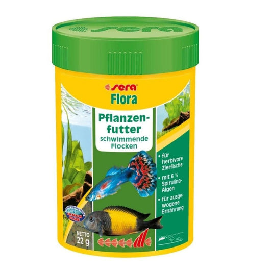 Hrană sub forma de fulgi pentru pești ierbivori, Sera Flora Nature, 22g/100ml