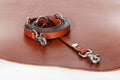 Lesa maro de piele pentru caini, EcoSkin Leas'H 210/2.0 cognac/steel, 210 x 2 cm