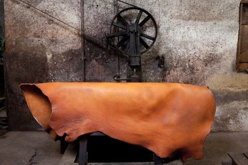 Lesa maro de piele pentru caini, EcoSkin Leas'H 210/2.0 cognac/steel, 210 x 2 cm