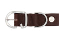 Zgarda maro de piele pentru caini, EcoSkin Coll'R 40/25 Cognac/metal, lungime 29-35/latime 2.5 cm