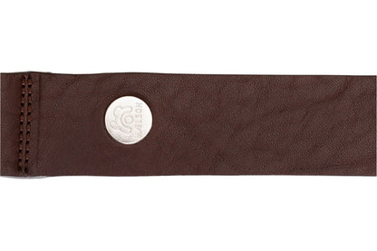 Zgarda maro de piele pentru caini, EcoSkin Coll'R 40/25 Cognac/metal, lungime 29-35/latime 2.5 cm