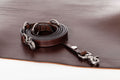 Zgarda maro inchis de piele pentru caini, EcoSkin Coll'R 40/25 Mokka/metal, lungime 29-35/latime 2.5 cm