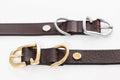 Zgarda maro inchis de piele pentru caini, EcoSkin Coll'R 40/25 Mokka/metal, lungime 29-35/latime 2.5 cm