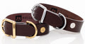 Zgarda maro inchis de piele pentru caini, EcoSkin Coll'R 40/25 Mokka/metal, lungime 29-35/latime 2.5 cm
