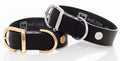 Zgarda neagra de piele pentru caini, EcoSkin Coll'R 70/45 onyx/metal, lungime 56-62/latime 4.5 cm