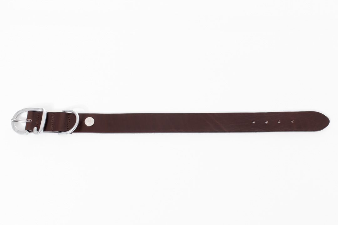 Zgarda neagra de piele pentru caini, EcoSkin Coll'R 40/25 onyx/metal, lungime 29-35/latime 2.5 cm