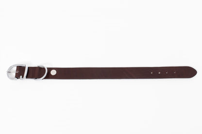 Zgarda neagra de piele pentru caini, EcoSkin Coll'R 40/25 onyx/metal, lungime 29-35/latime 2.5 cm