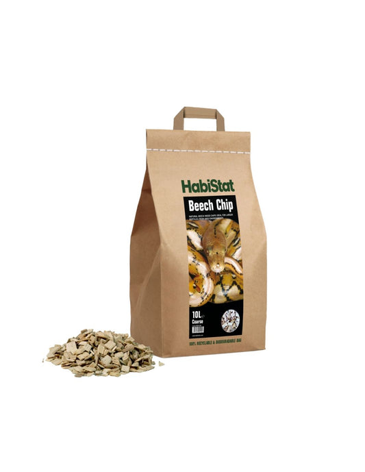 Substrat grunjos din aschii de fag, HabiStat Beech Chip Coarse Substrate,Coarse, 10 litri