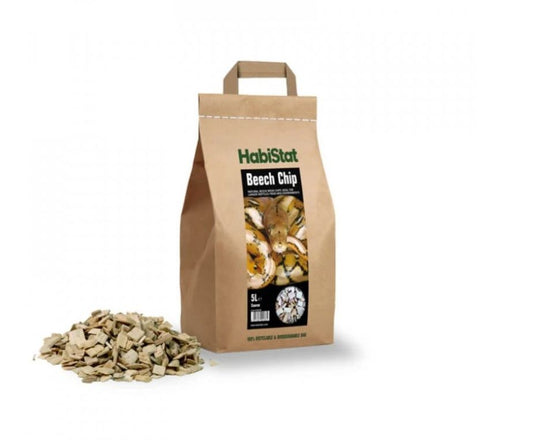 Substrat grunjos din aschii de fag, HabiStat Beech Chip Substrate, Coarse, 5 litri