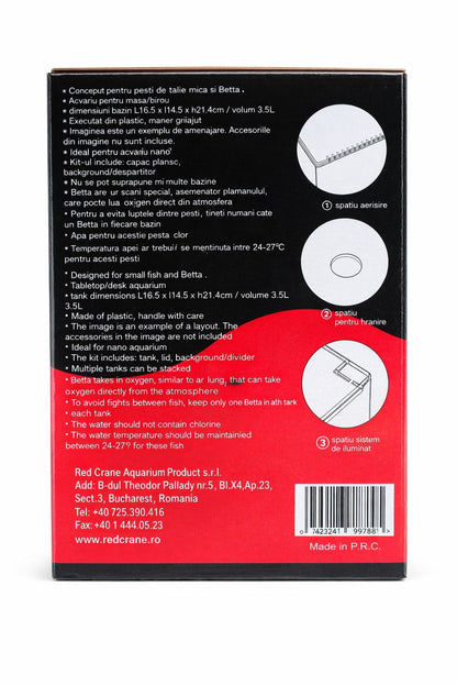 Acvariu Betta 3.5L plastic Red Crane