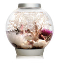 acvariu sferic Oase biOrb CLASSIC 15 LED argintiu cu decor marin